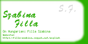 szabina filla business card